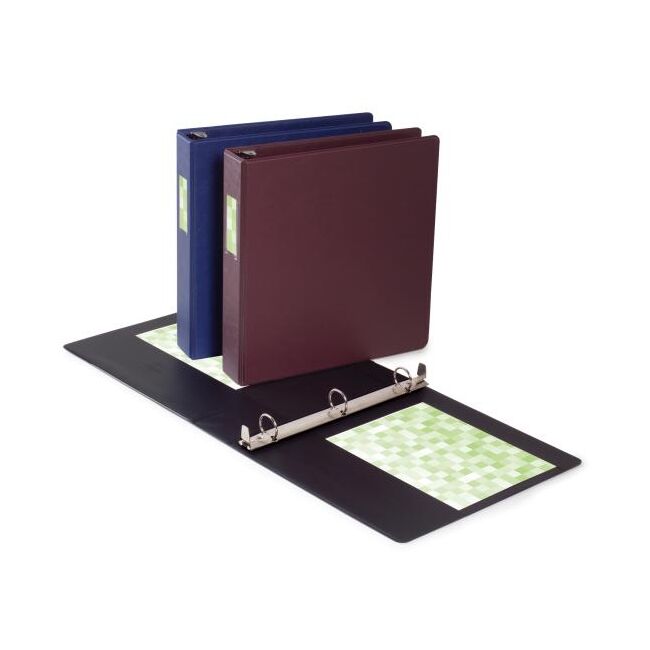 Wilson Jones® 364 Heavy Duty Round Ring Binder with Label Holder, 1", Black